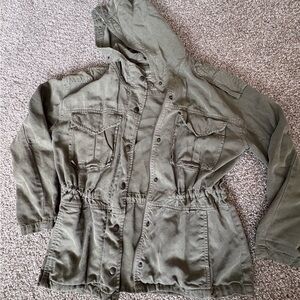 American Eagle Outfitters Khaki Hooded Jacket